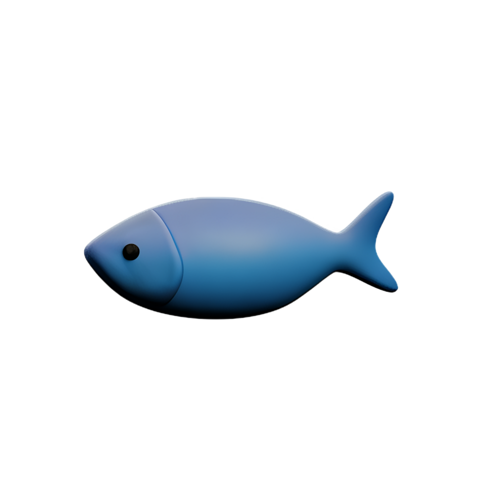 Fish 3d icon illustration png
