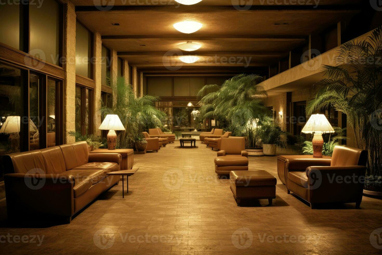 Hotel lobby with western style furniture profesional photograpy Ai Generated photo