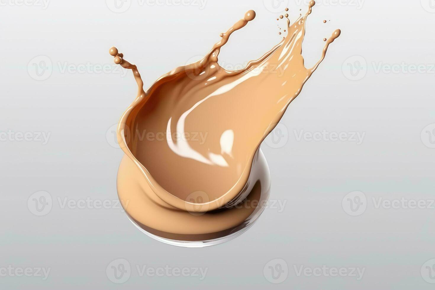 Liquid foundation splash fluid cosmetic cream profesional photograpy Ai Generated photo