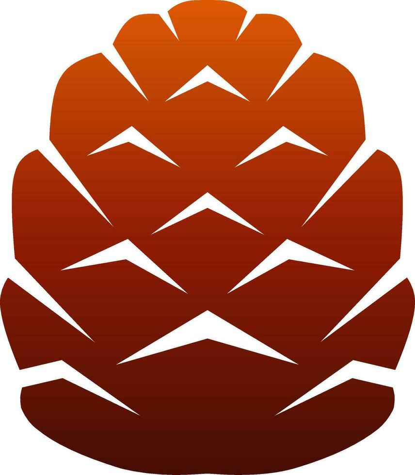 Autumn pinecone vector illustration. Conifer cone fall season icon from pine tree. Autumn graphic resource for autumn icon, sign, symbol or decoration. Pine cone with gradient for fall season design