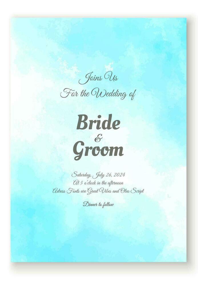 Artistic abstract watercolor wedding invitation vector