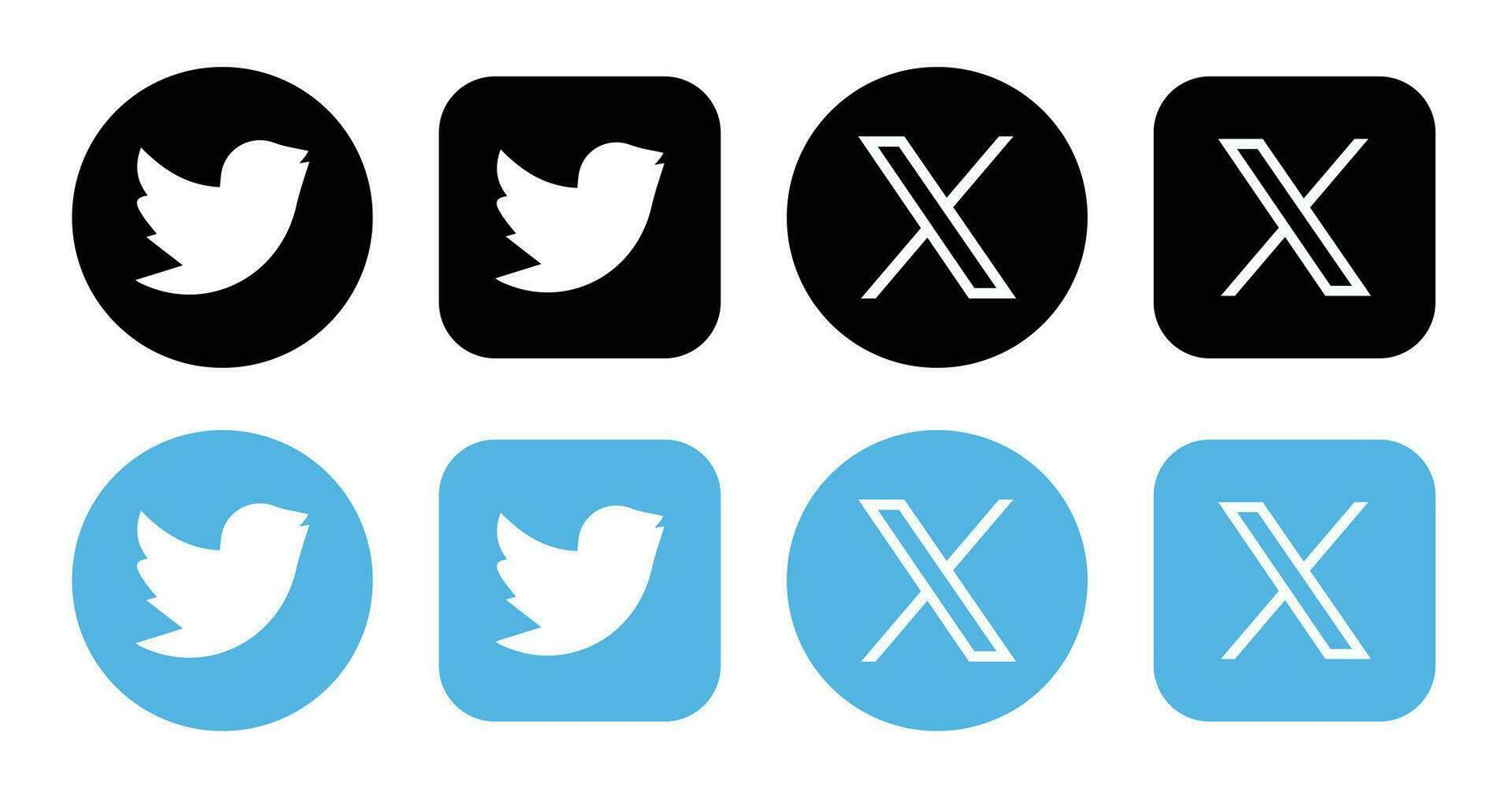 Twitter new logo . Twitter icons. New twitter logo x 2023. x Social Media icon. vector