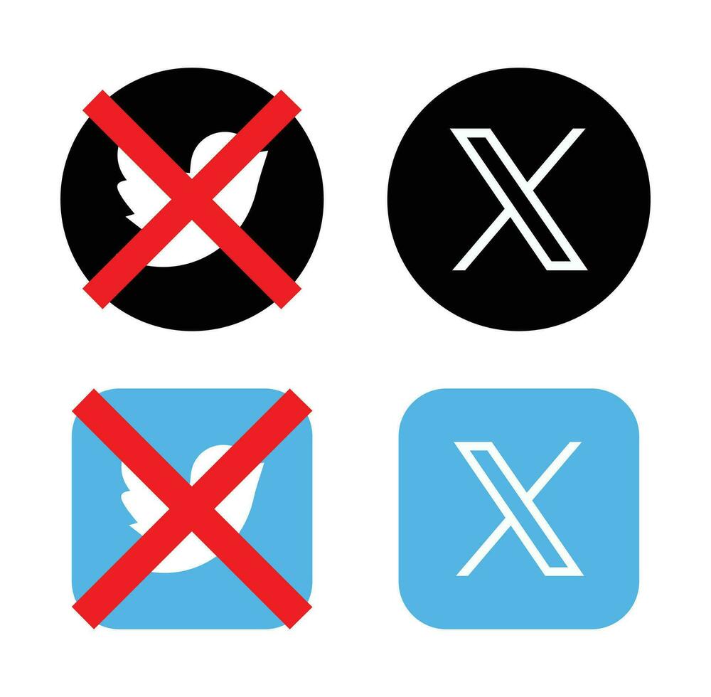 Twitter new logo . Twitter icons. New twitter logo x 2023. x Social Media icon. vector