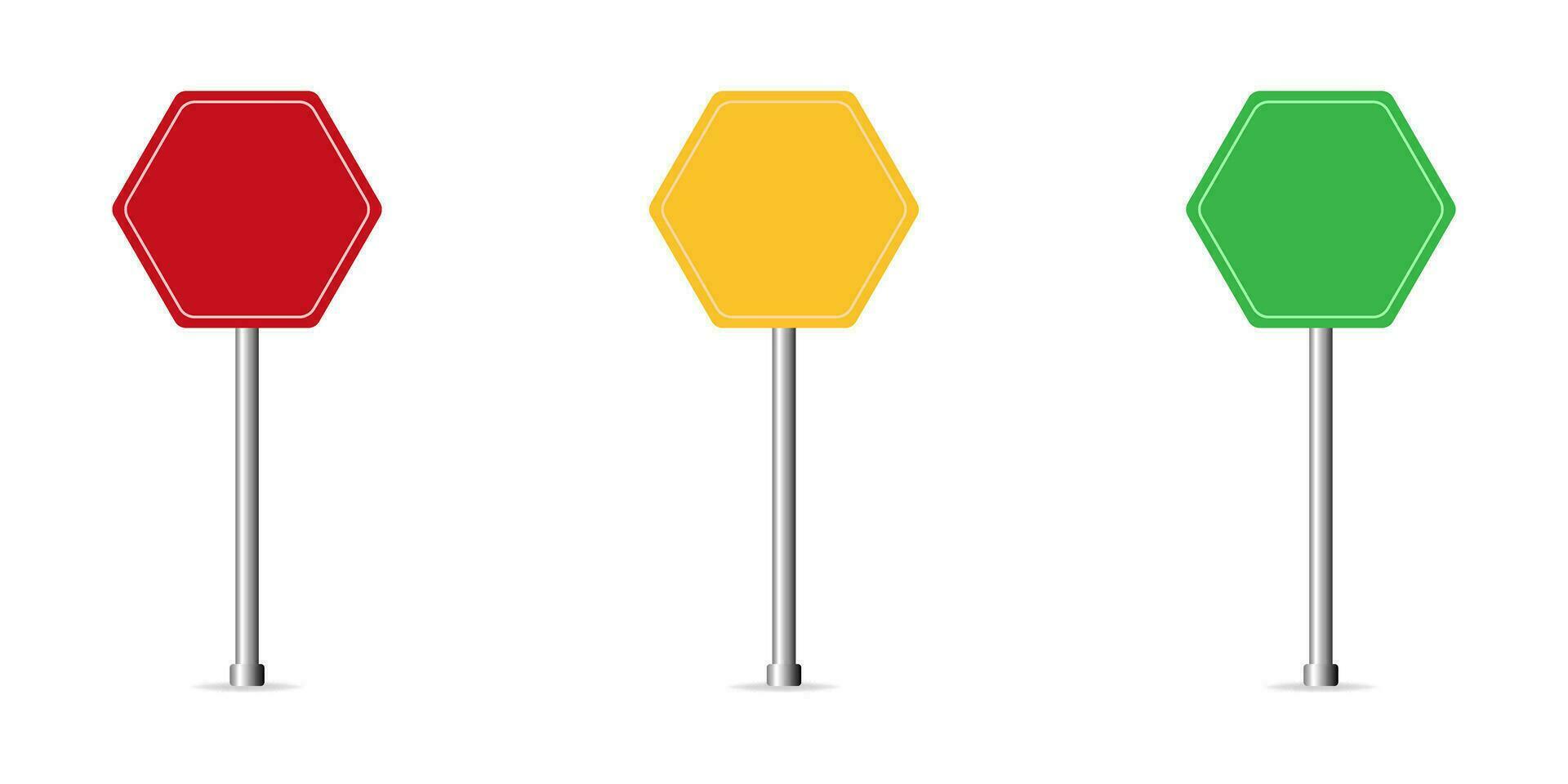 Road signs. Highway warning symbols in different colors. vector