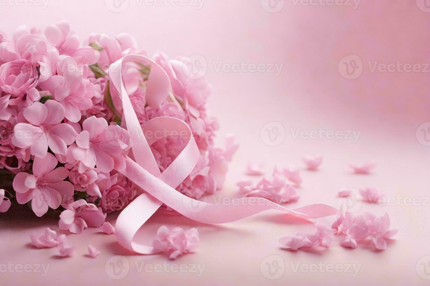 graphic image for Breast Cancer Awareness featuring a pink ribbon photo