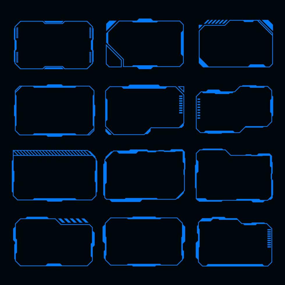 Vector technology futuristic set frame hi-tech design element.