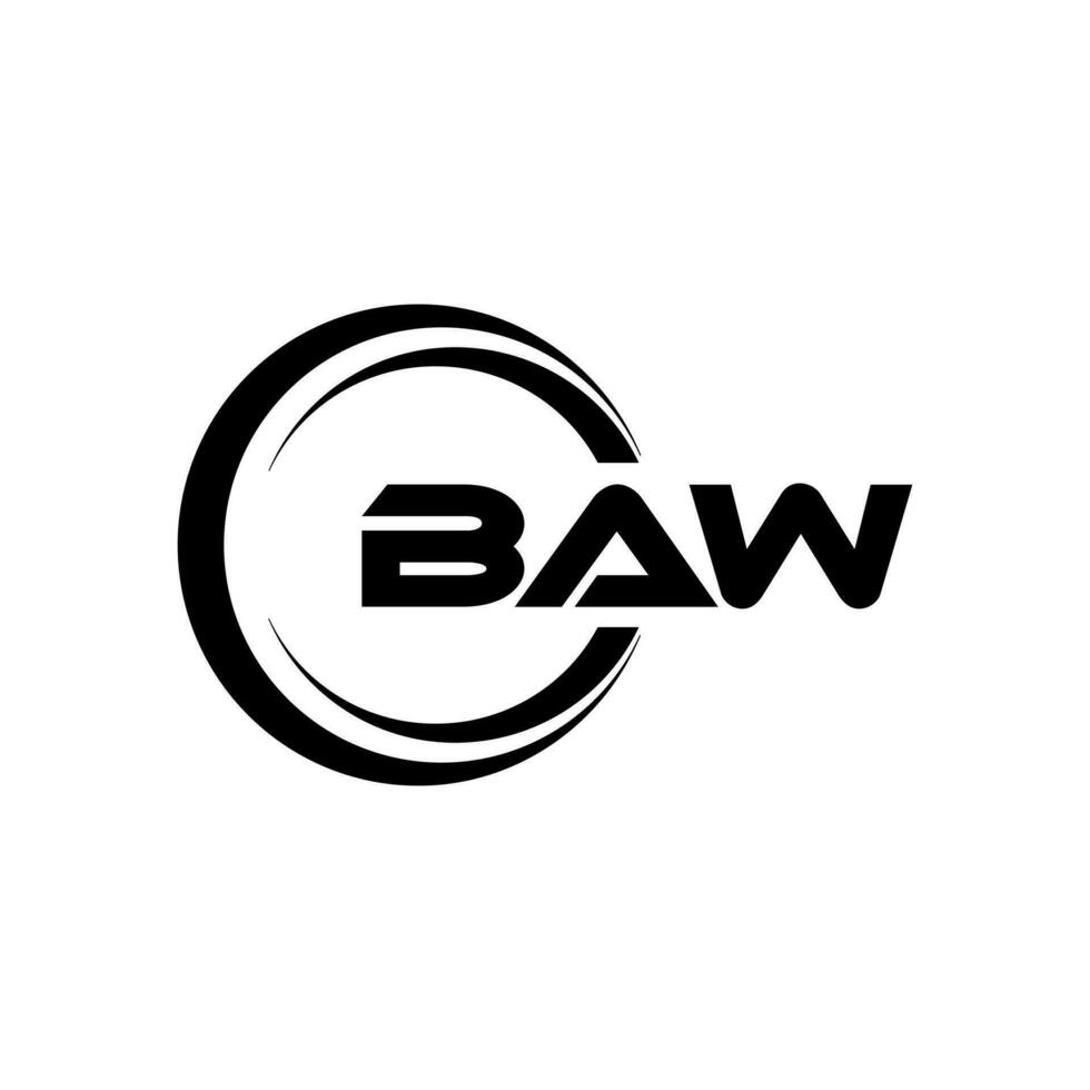 BAW Logo Design, Inspiration for a Unique Identity. Modern Elegance and Creative Design. Watermark Your Success with the Striking this Logo. vector