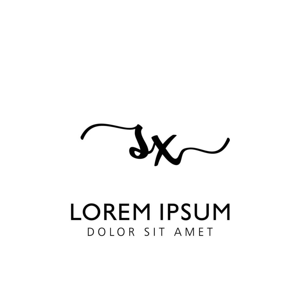 SX Initial Handwriting Template Design vector