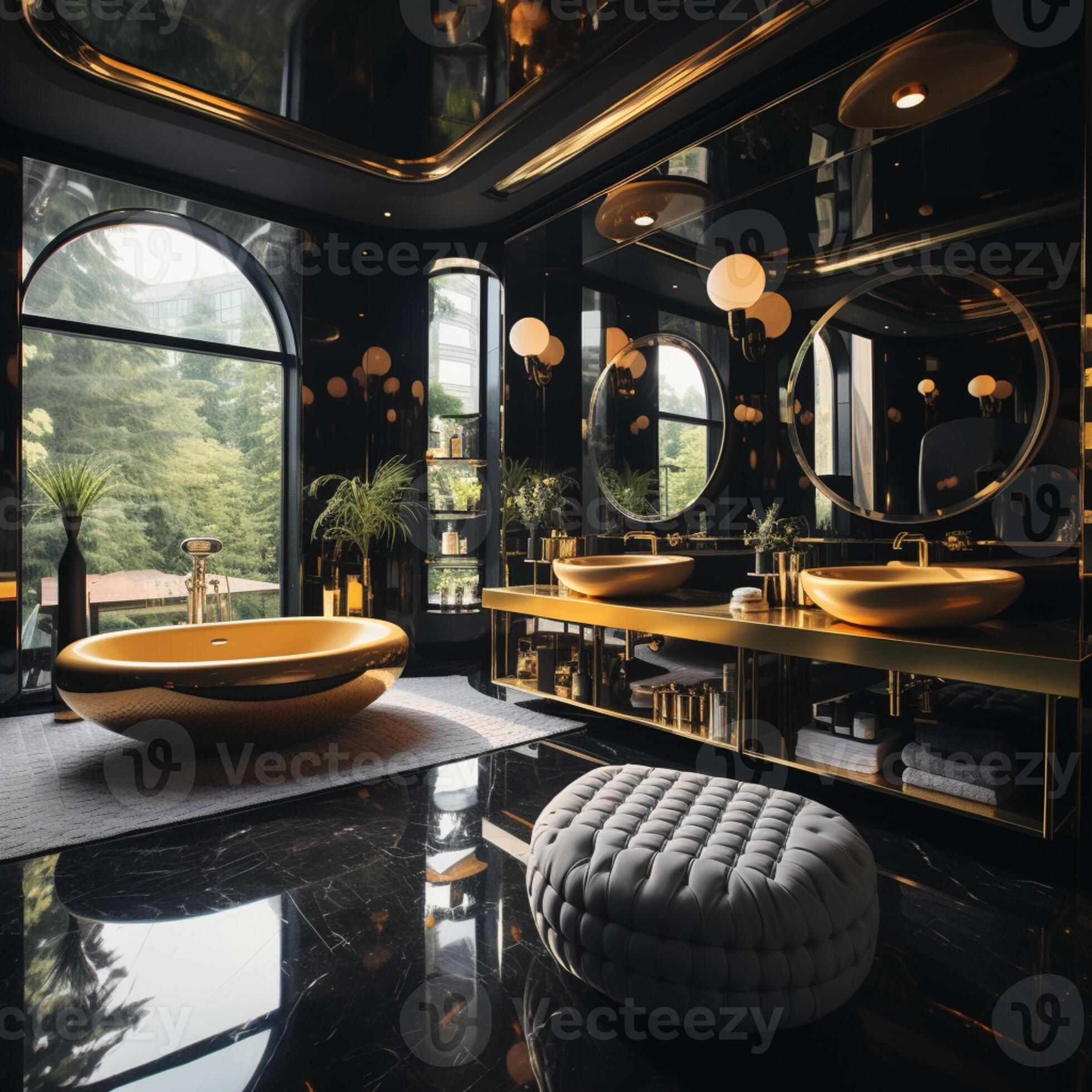 Interior Design of a spacious Modern Luxury Bathroom 28208565 Stock