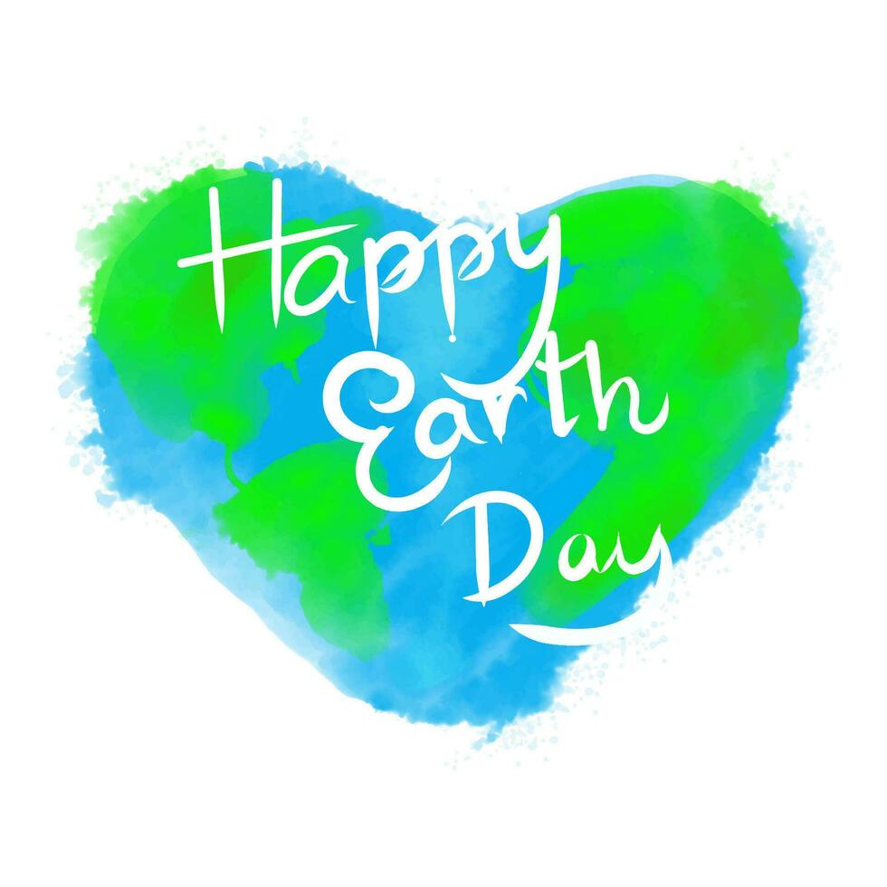 Happy Earth Day eco for social poster watercolor on white background, vector