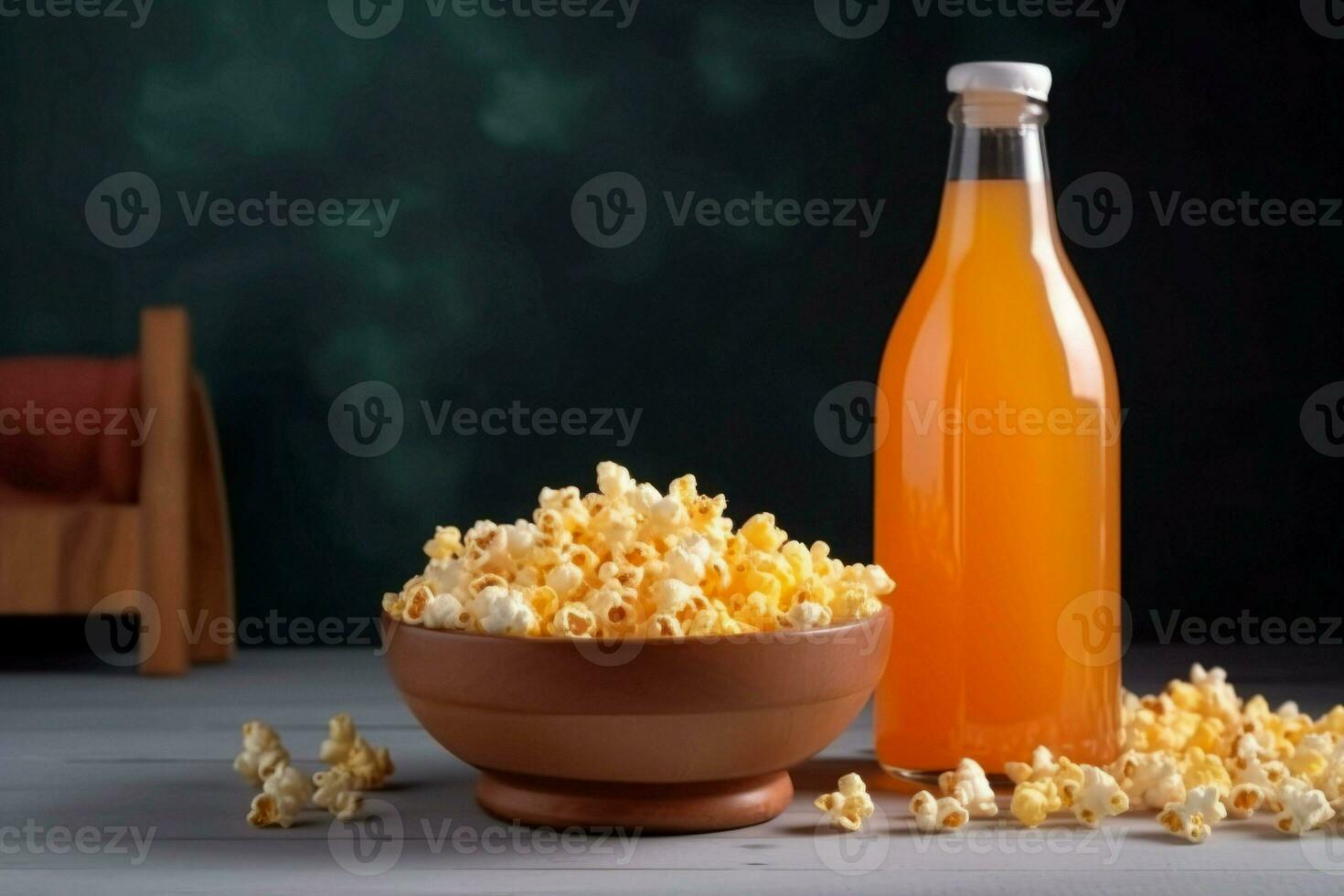Popcorn orange juice snack. Generate Ai 28208936 Stock Photo at Vecteezy