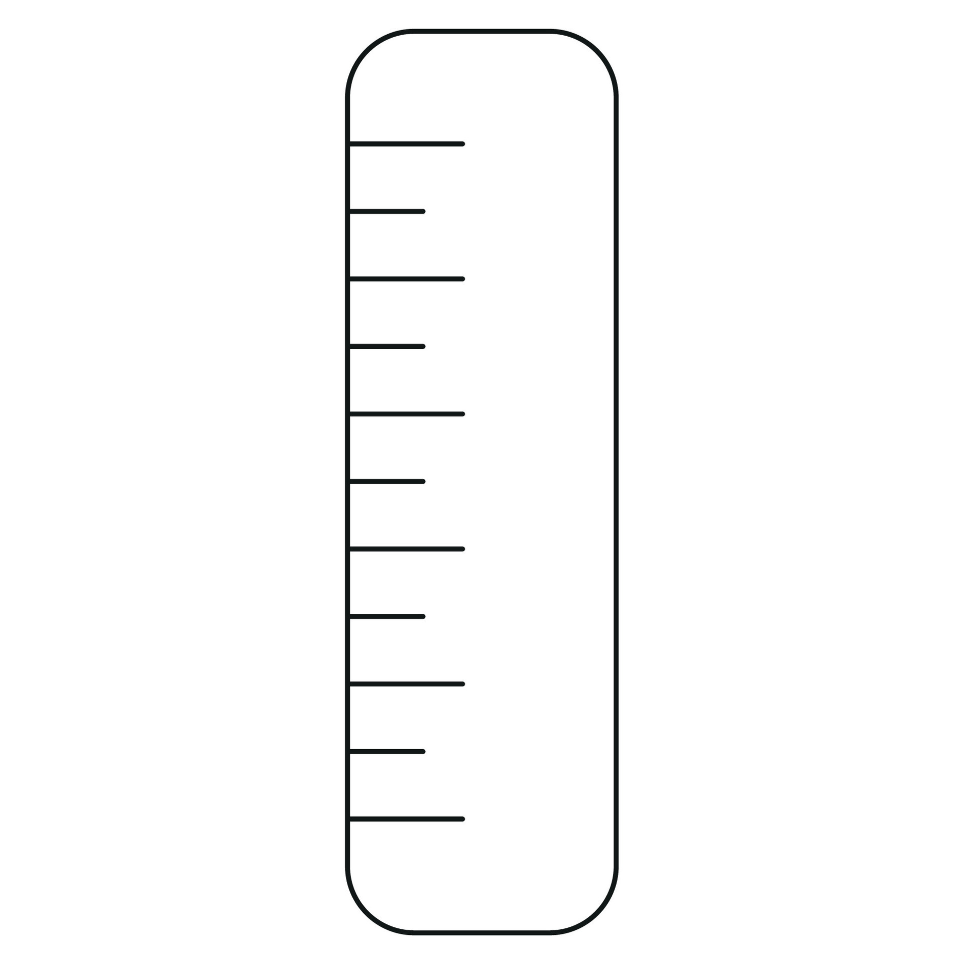 Ruler with measurement scale. Sketch. Tool for measuring distances