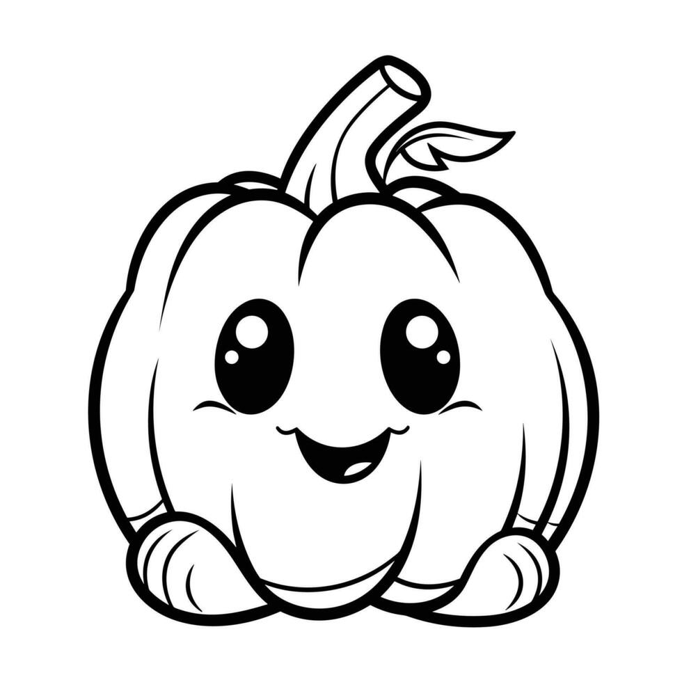 Halloween pumpkin for Happy Halloween holiday. Orange pumpkin with smile design for the holiday Halloween. vector