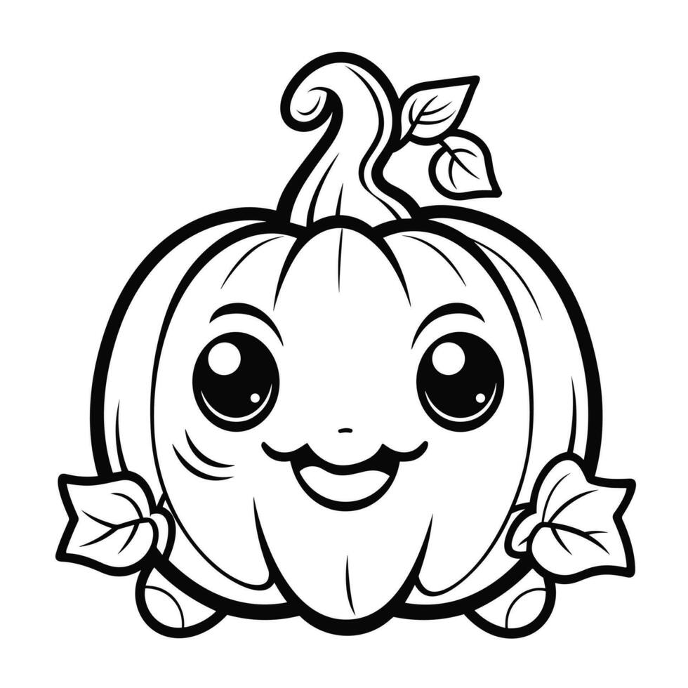 Halloween pumpkin for Happy Halloween holiday. Orange pumpkin with smile design for the holiday Halloween. vector