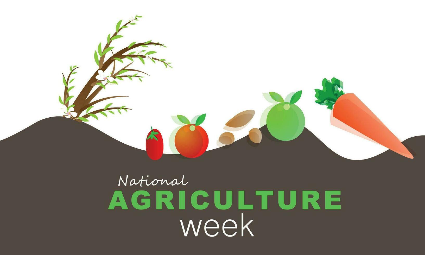 National agriculture week. background, banner, card, poster, template. Vector illustration.