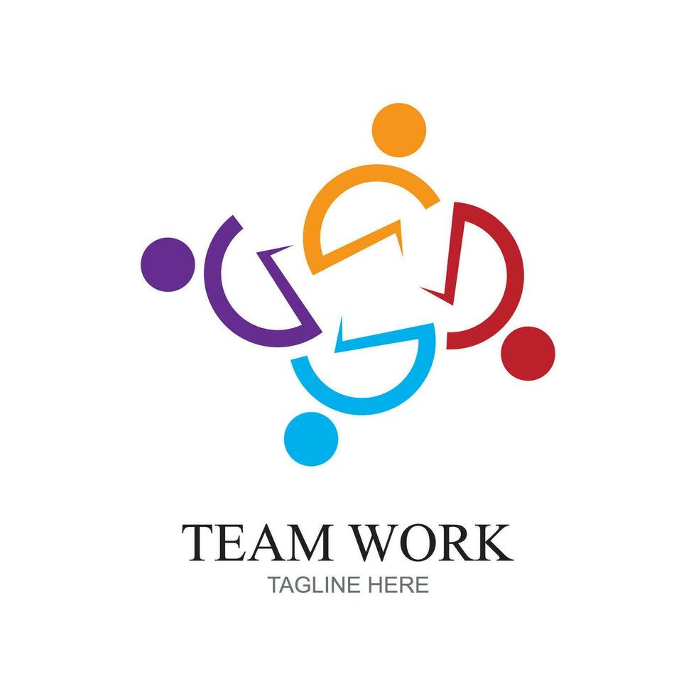 Team Work Logo Design,Together. Modern Social Network Team Logo Design vector