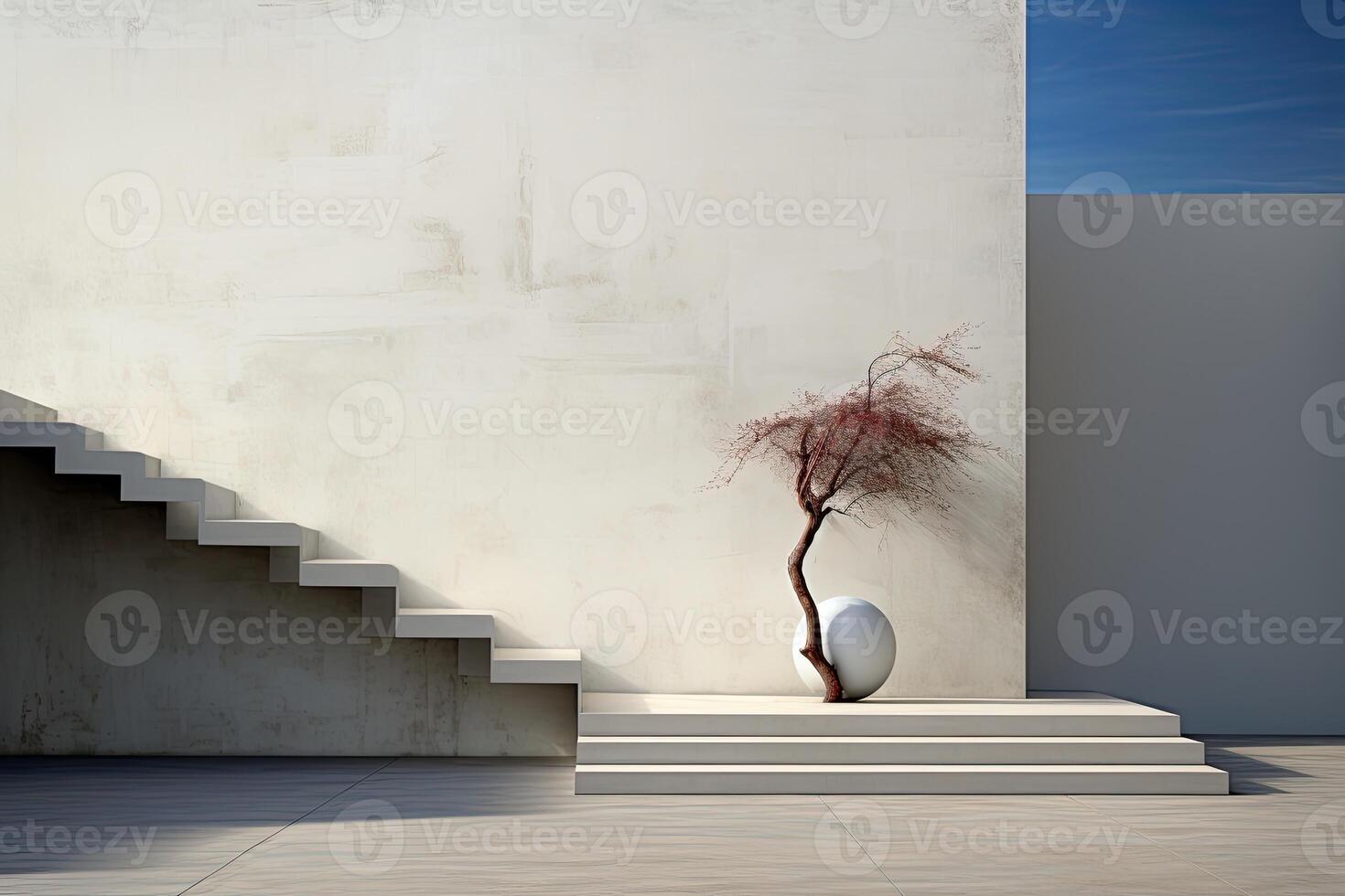 Embrace minimalism and simplicity, using clean lines and sparse elements to convey a sense of calm and clarity in the abstract composition. photo