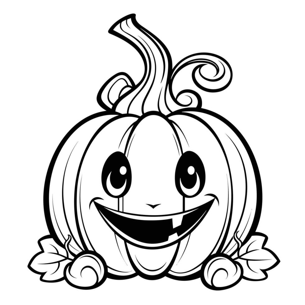 Halloween pumpkin for Happy Halloween holiday. Orange pumpkin with smile design for the holiday Halloween. vector