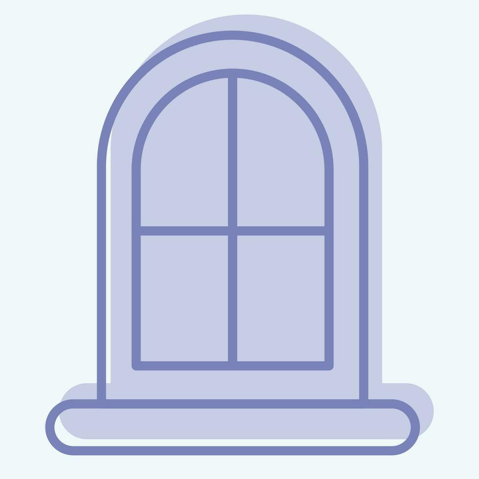 Icon Window. related to Building Material symbol. two tone style. simple design editable. simple illustration vector