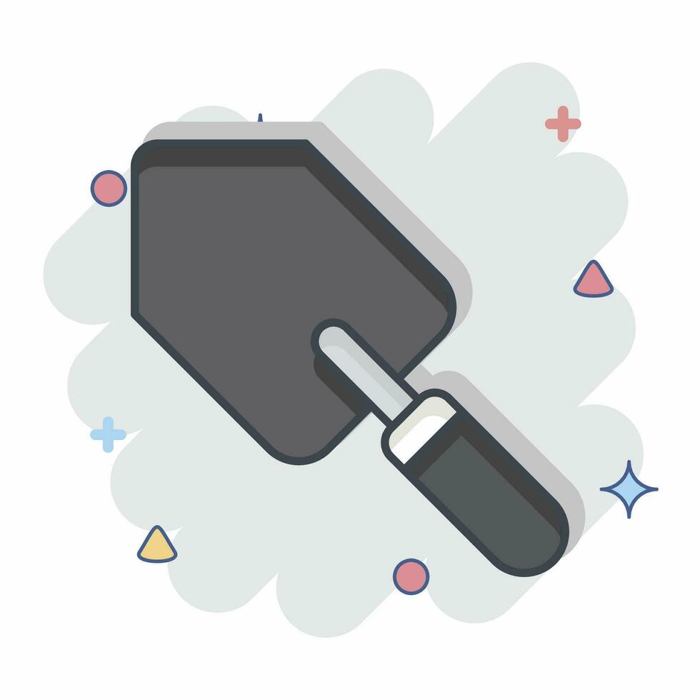 Icon Trowel. related to Building Material symbol. comic style. simple design editable. simple illustration vector