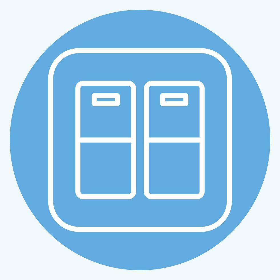 Icon Door light Switch. related to Building Material symbol. blue eyes style. simple design editable. simple illustration vector