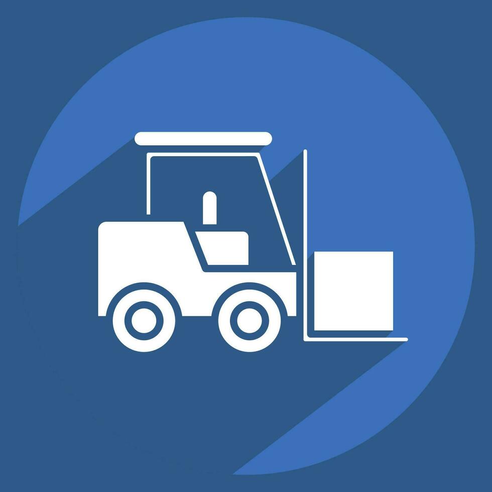 Icon Fork Lift. related to Building Material symbol. long shadow style. simple design editable. simple illustration vector