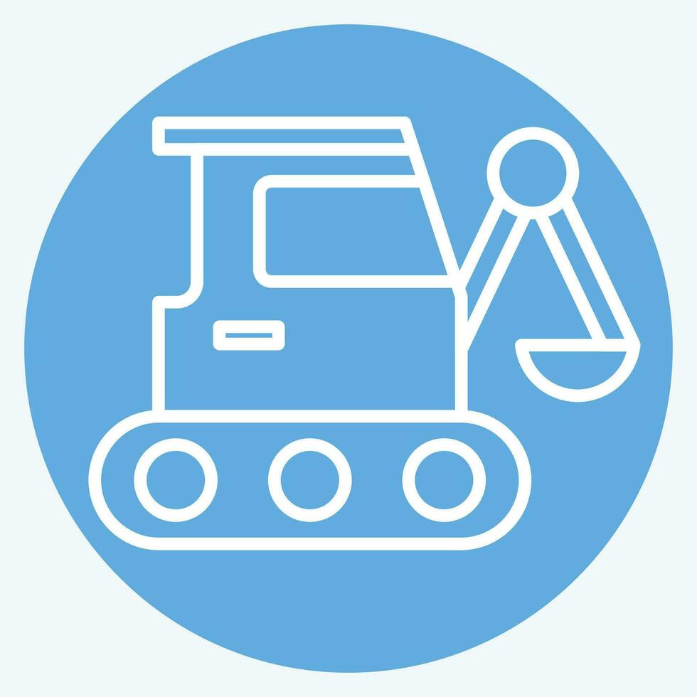 Icon Excavator. related to Building Material symbol. blue eyes style. simple design editable. simple illustration vector