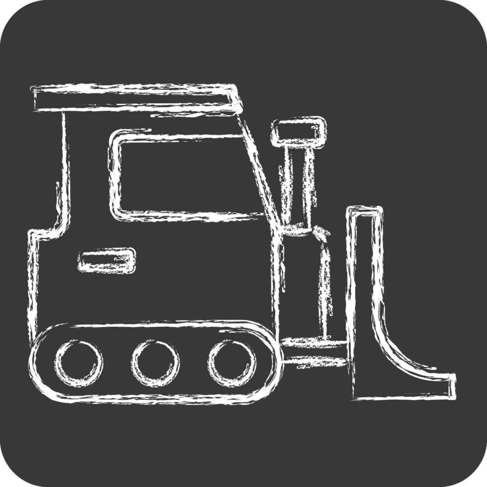 Icon Bulldozer. related to Building Material symbol. chalk Style. simple design editable. simple illustration vector