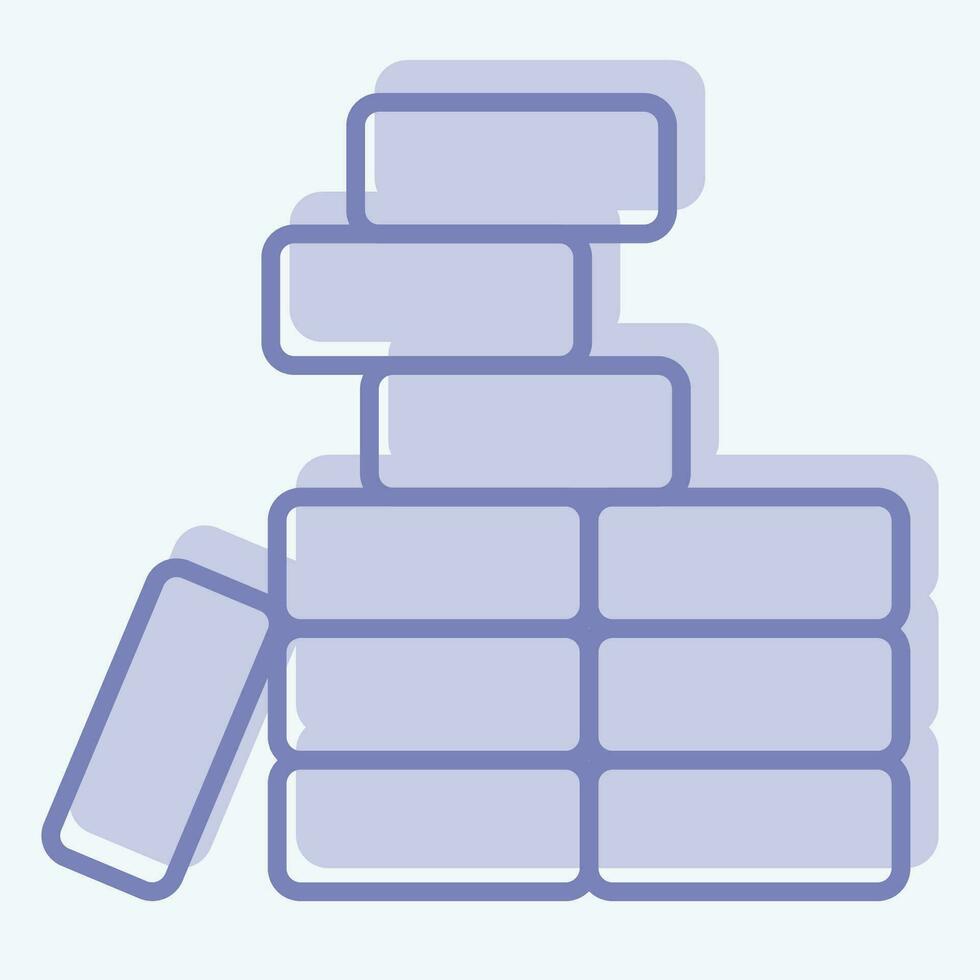 Icon Brickwork. related to Building Material symbol. two tone style. simple design editable. simple illustration vector