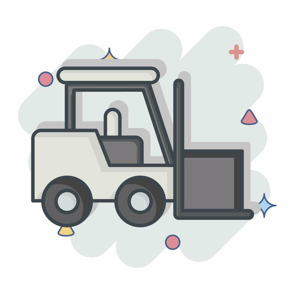 Icon Fork Lift. related to Building Material symbol. comic style. simple design editable. simple illustration vector