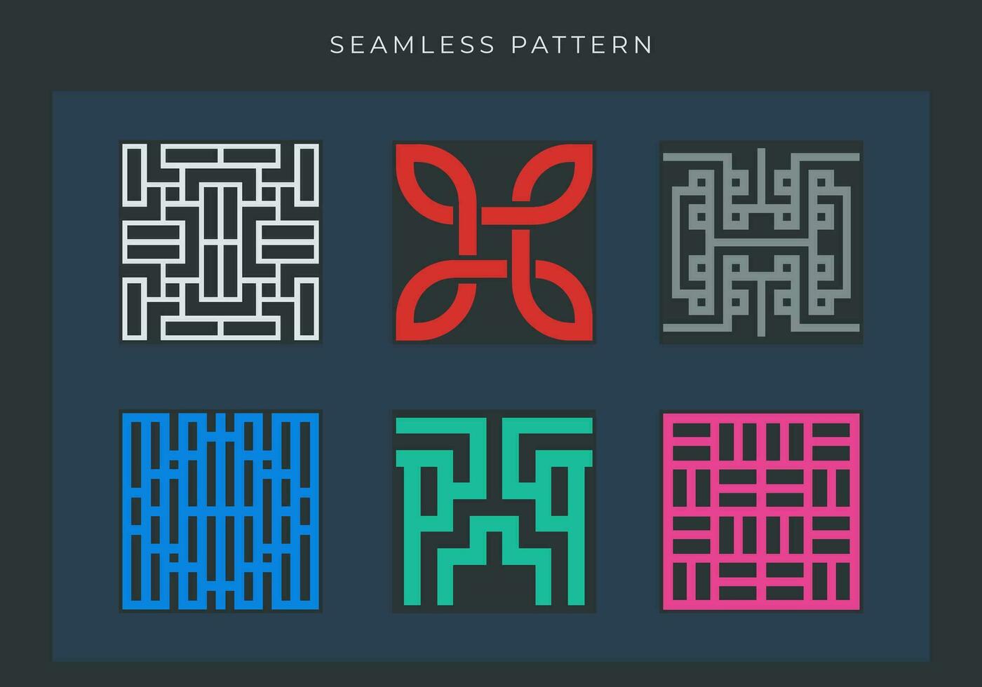 Set of Geometry over lapping outline seamless pattern element vector for background. Modern and stylish shape texture. Fit for banner, backdrop, poster, fabrique, cover. Vector Eps 10