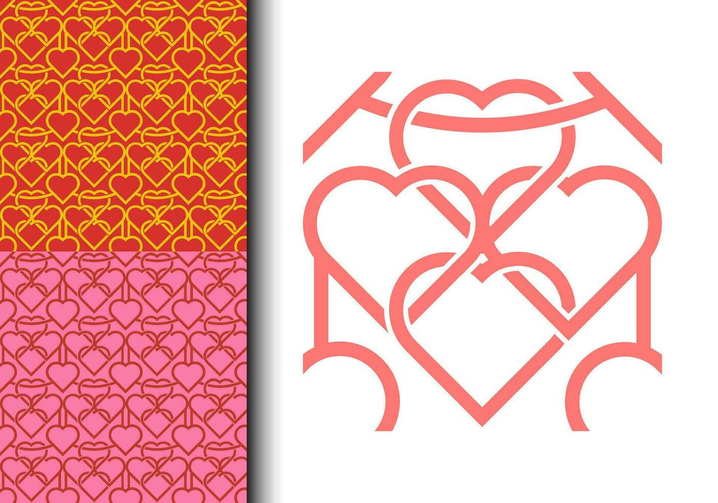 Heart outline seamless pattern element vector for background. Modern and stylish shape texture. Fit for banner, backdrop, poster, fabrique, cover. Vector Eps 10