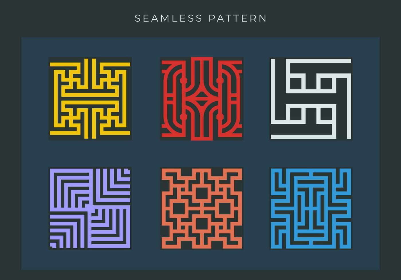 Set of Geometry over lapping outline seamless pattern element vector for background. Modern and stylish shape texture. Fit for banner, backdrop, poster, fabrique, cover. Vector Eps 10