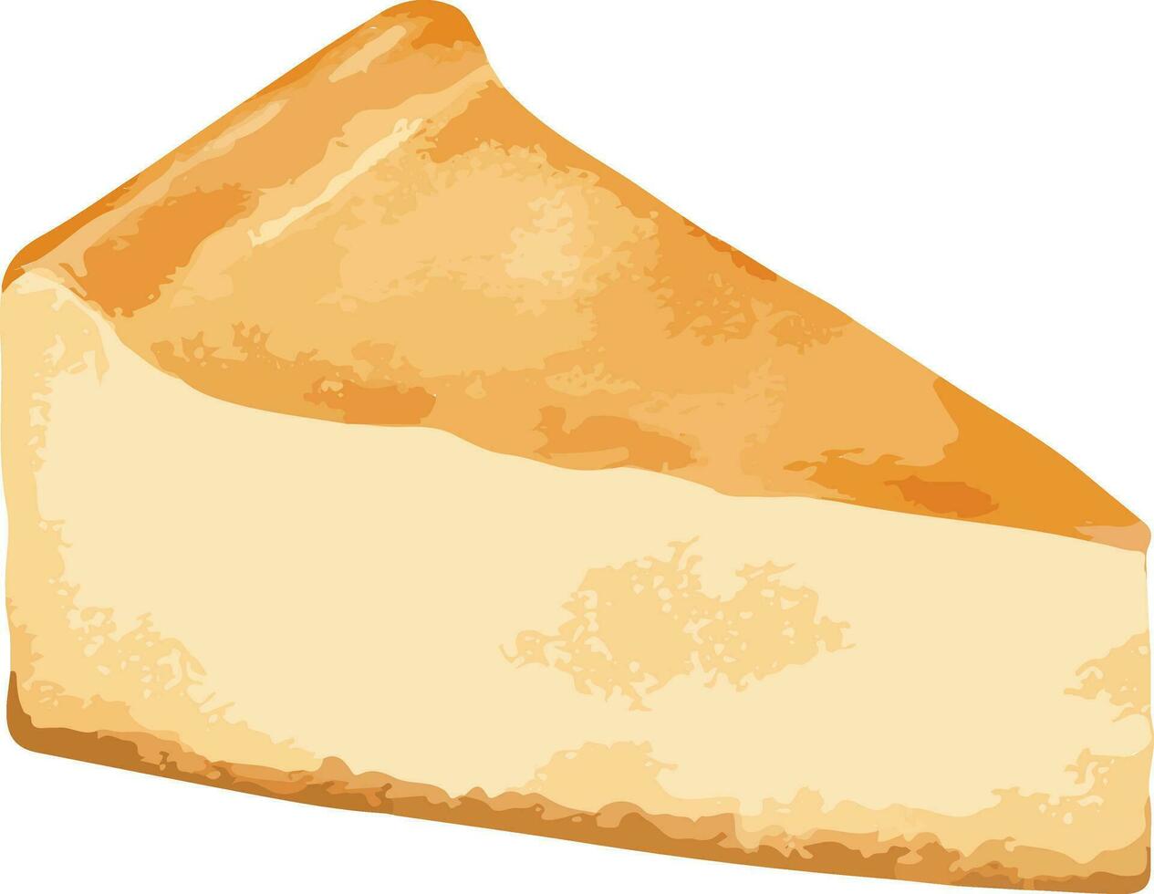 cheesecake on toast Hand drawn watercolor illustration isolated element vector