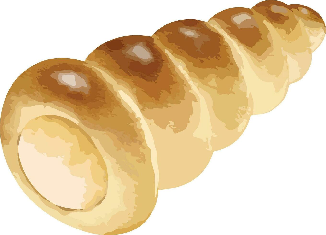 cream horns Hand drawn watercolor illustration isolated element vector