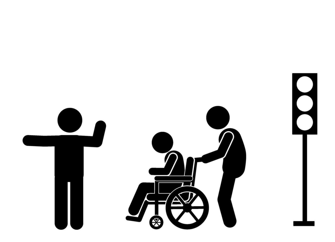 vector illustration of a person with a disability sitting in a wheelchair