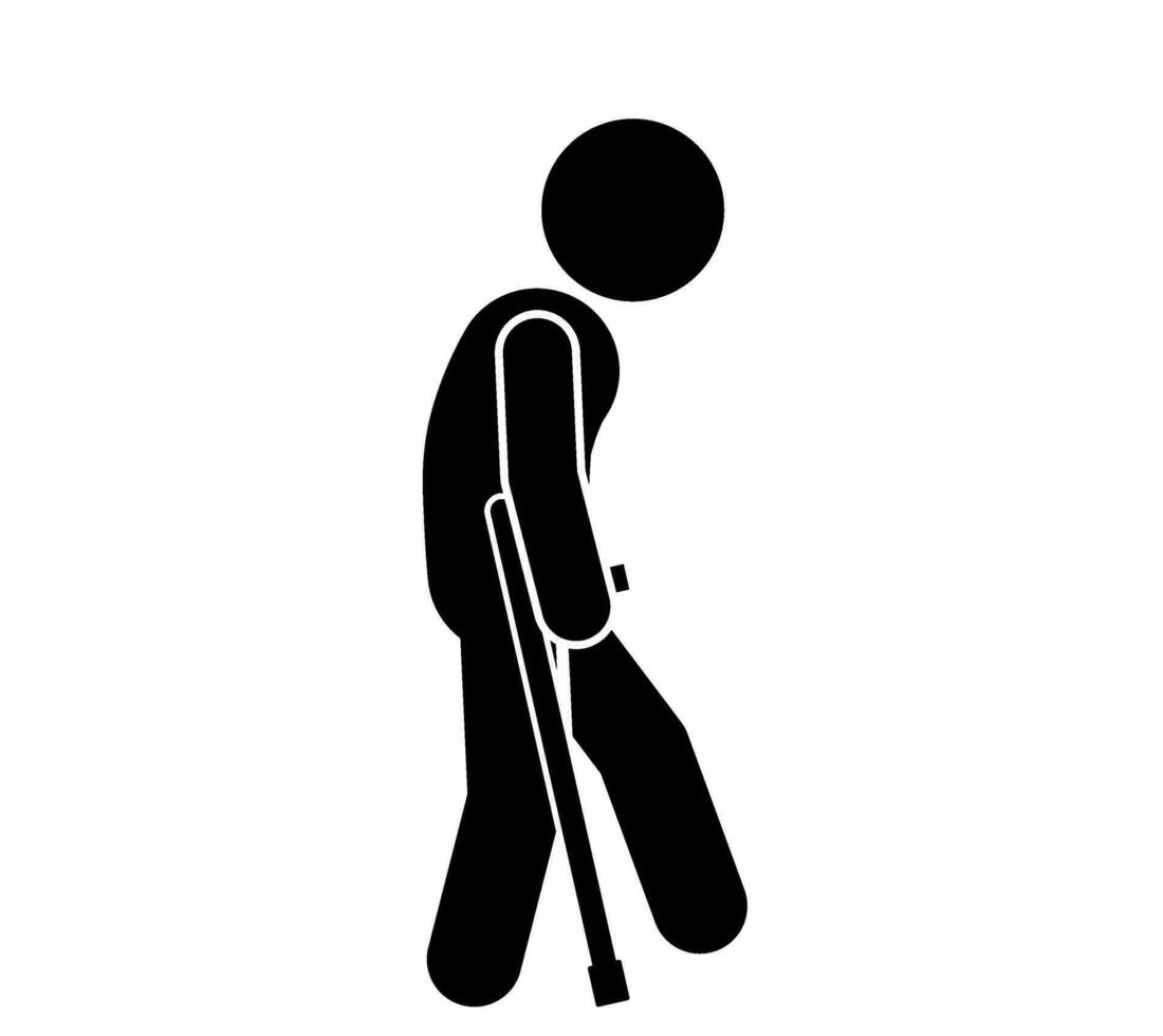 vector illustration of injured stick figure and stickman