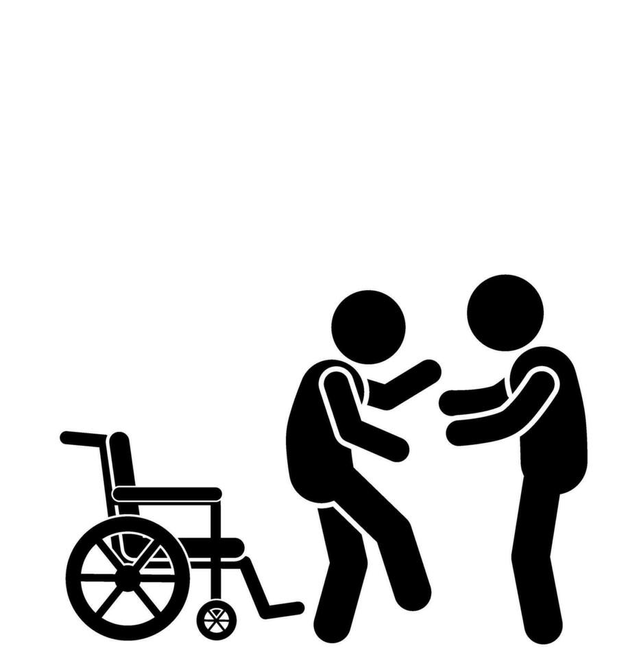 vector illustration of a person with a disability sitting in a wheelchair