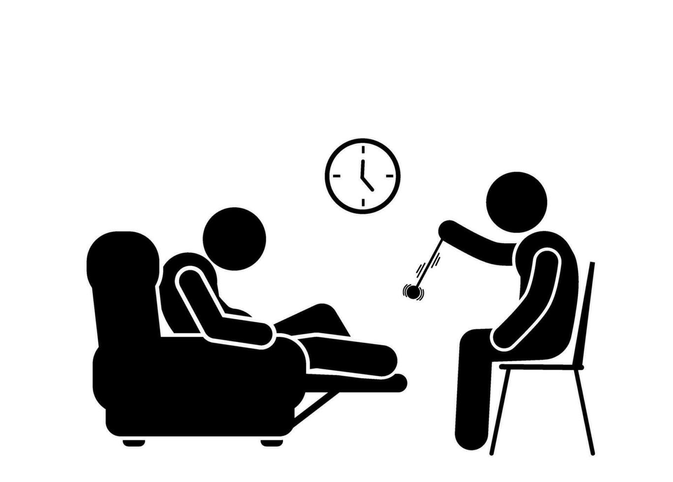 hypnotherapy stickman vector illustration