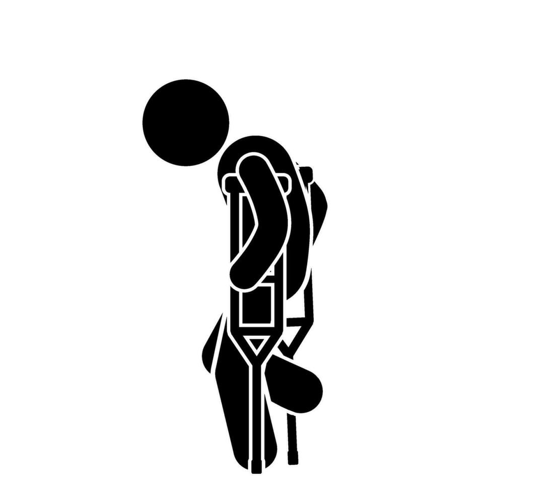 vector illustration of injured stick figure and stickman