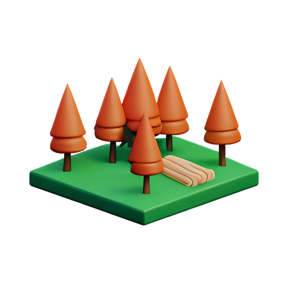 bosque 3d representación icono ilustración png