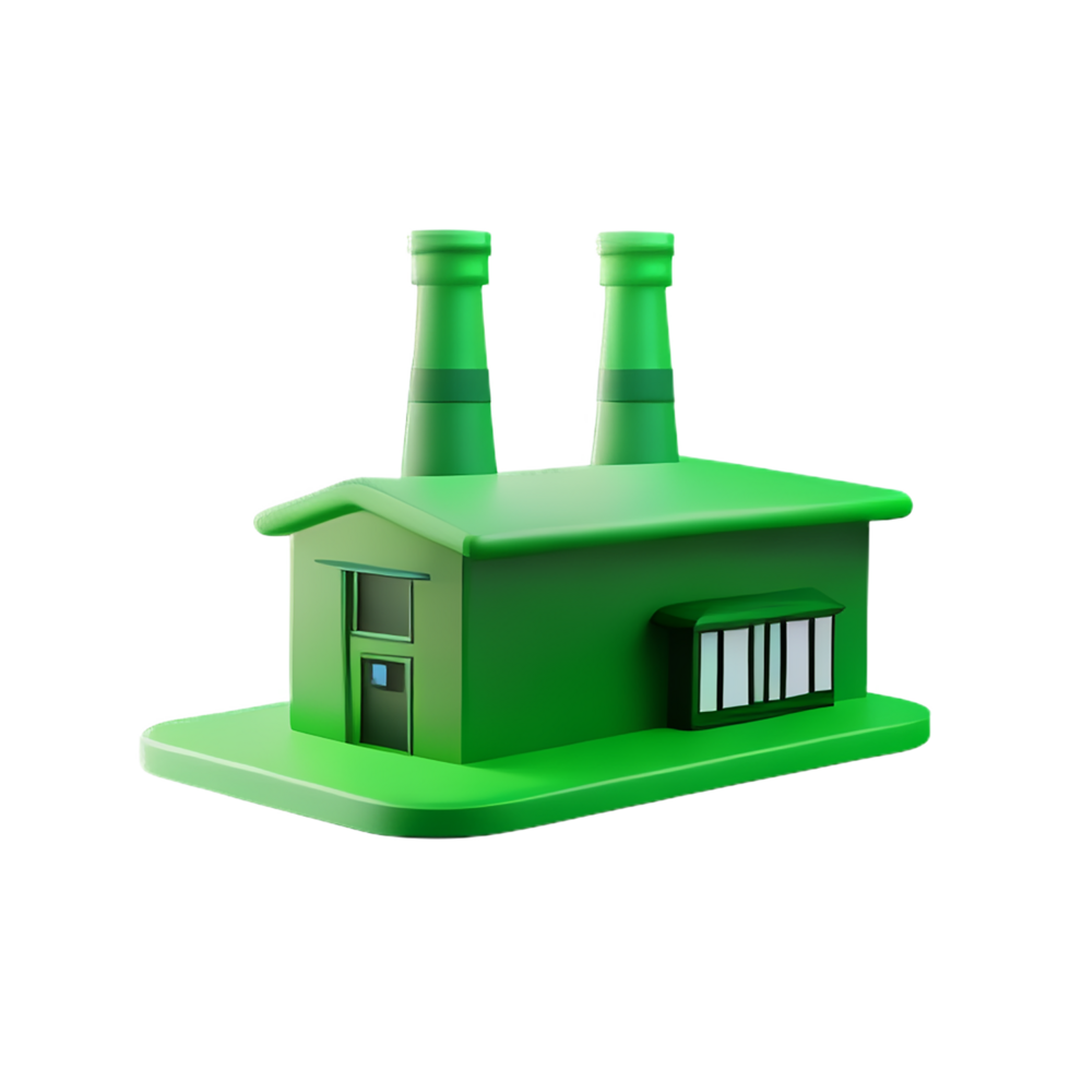 green business factory 3d green energy icon png