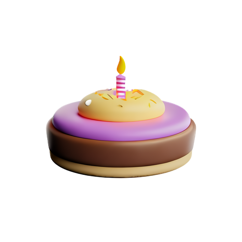 Birthday cake 3d rendering icon illustration png