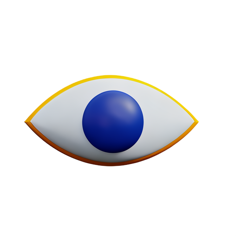 eye 3d rendering icon illustration png