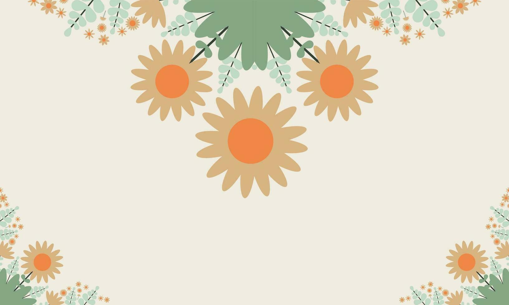 beautiful flower and floral ornament background with copy space vector