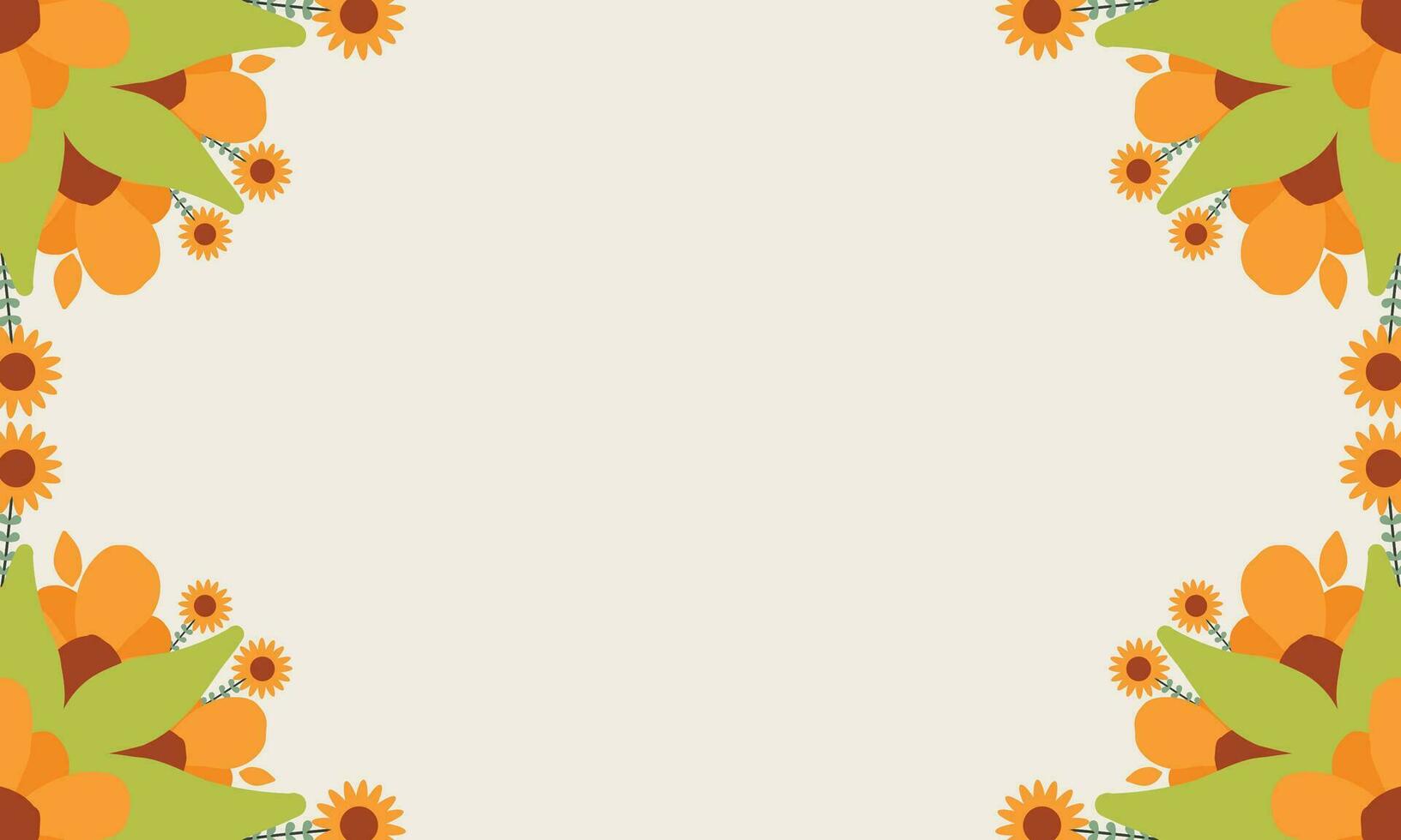 beautiful flower and floral ornament background with copy space vector