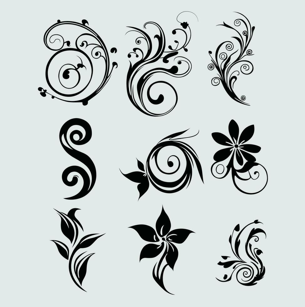 Flat flower vector Illustration Hand Drawn outline