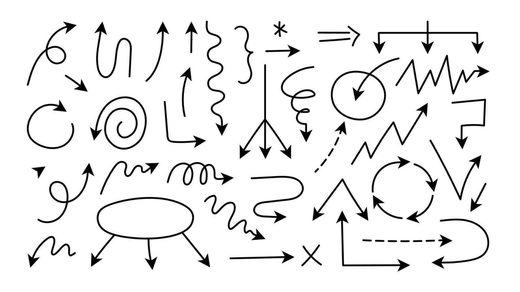Black doodle arrows vector set 28209753 Vector Art at Vecteezy