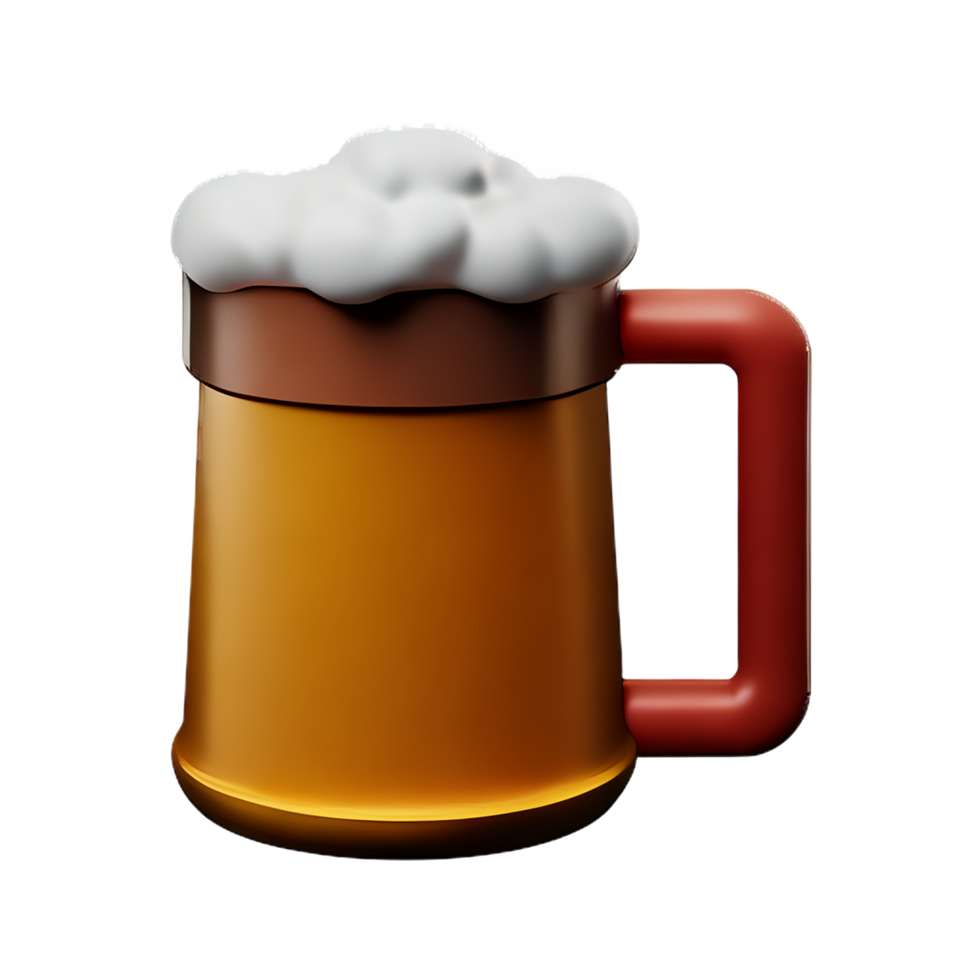 Bière 3d le rendu icône illustration png