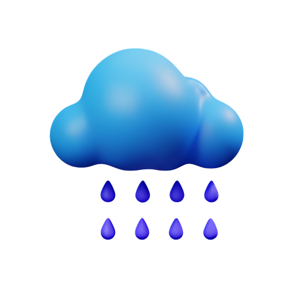 Rain 3d rendering icon illustration png